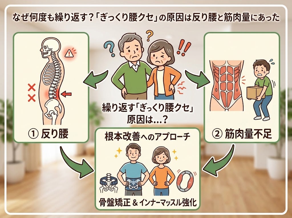 【なぜ何度も繰り返す？「ぎっくり腰クセ」の原因は反り腰と筋肉量にあった】の写真
