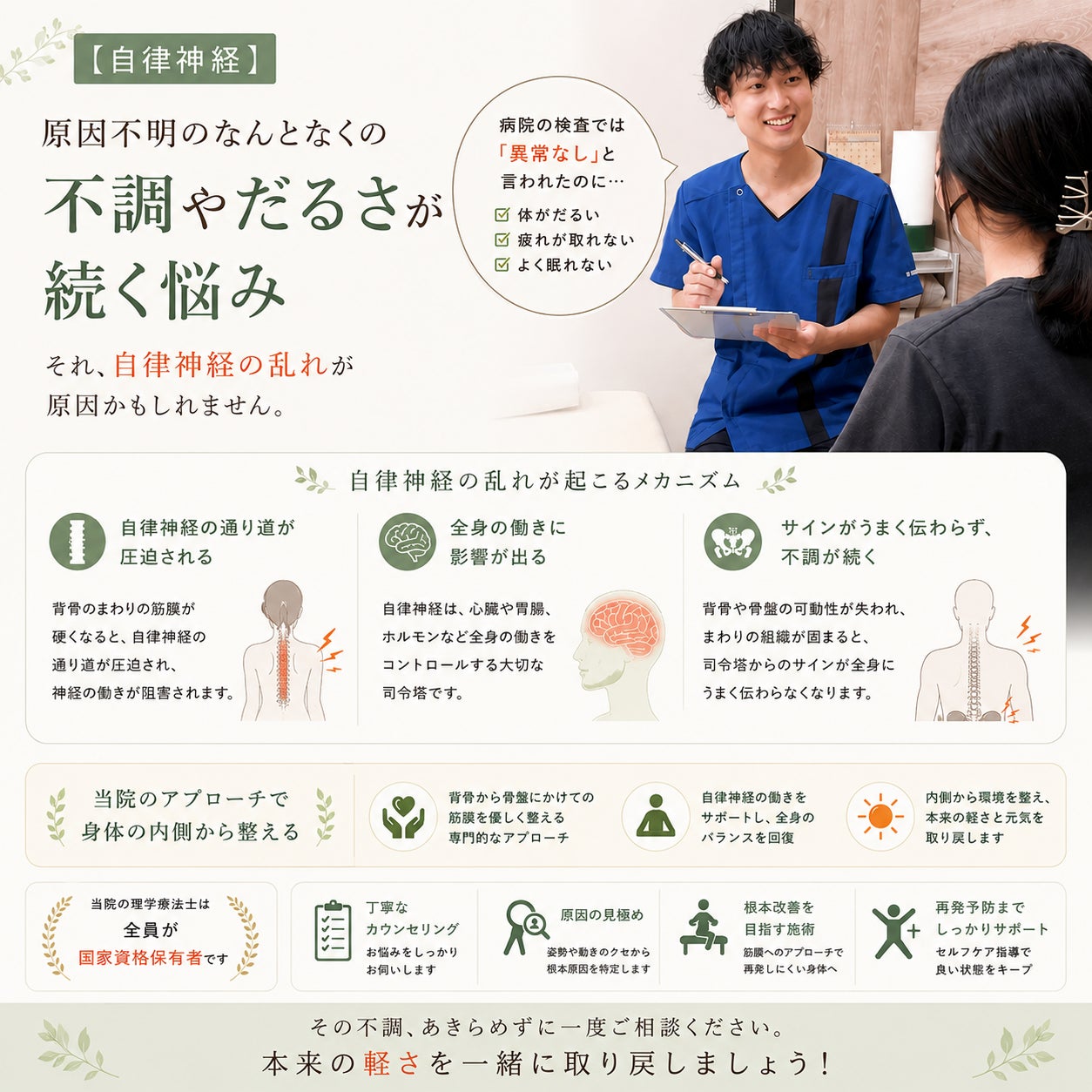 その自律神経の不調は筋膜からきているかも！？当院にご相談ください！の写真