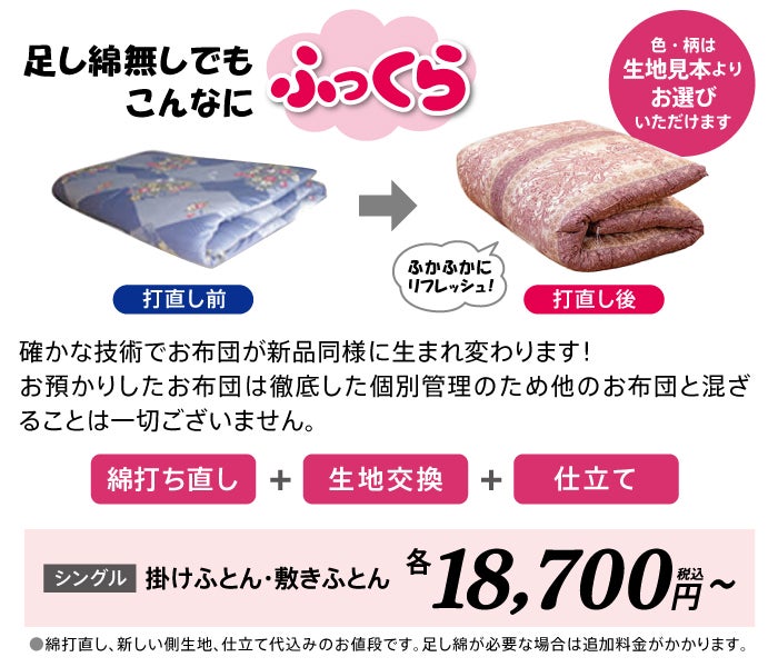 眠りのひろば ふとんの江崎のお布団打ち直しの写真