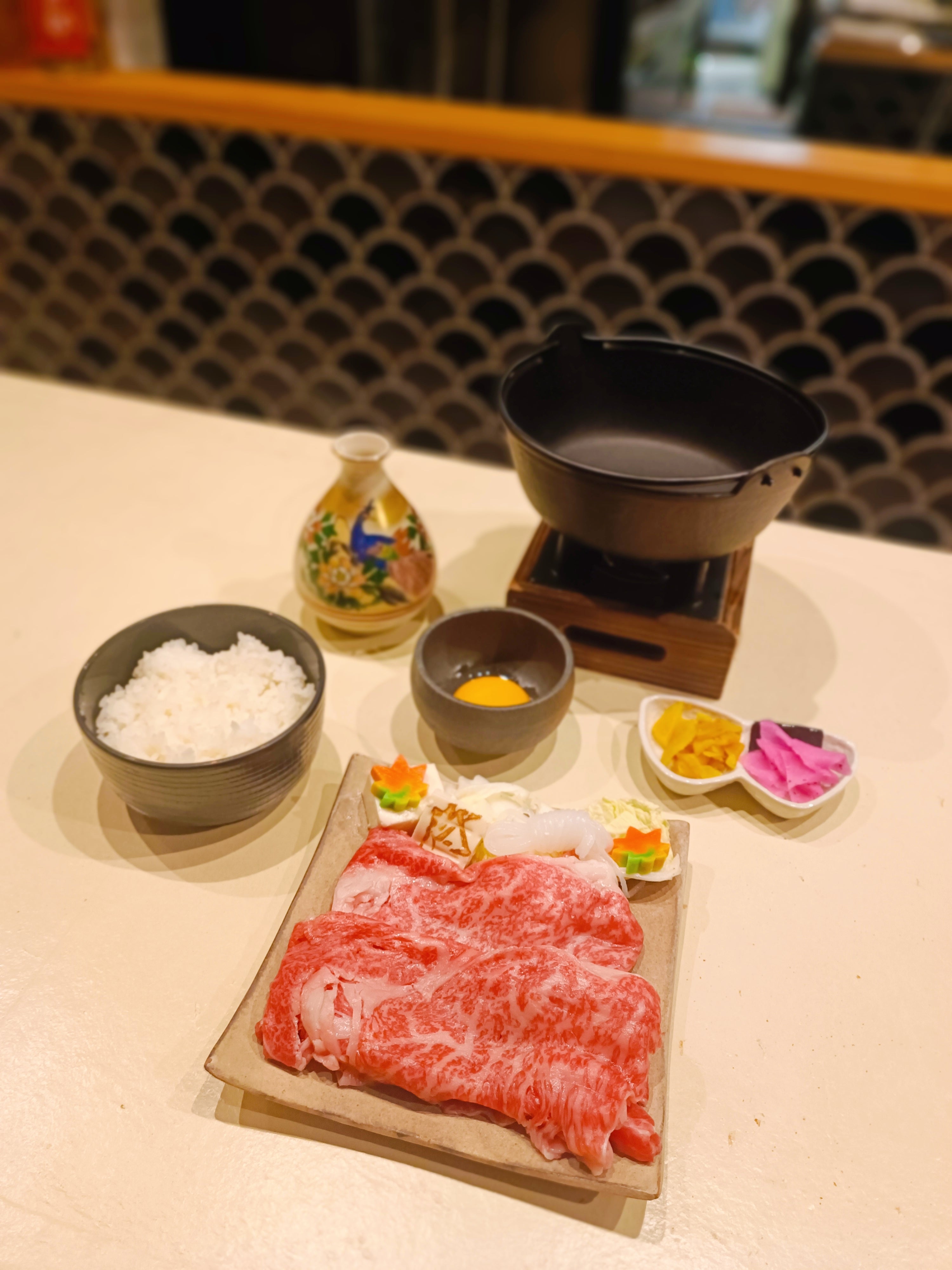 WAGYU侍　すきやき希の和牛すきやき御膳　Wagyu sukiyaki setの写真