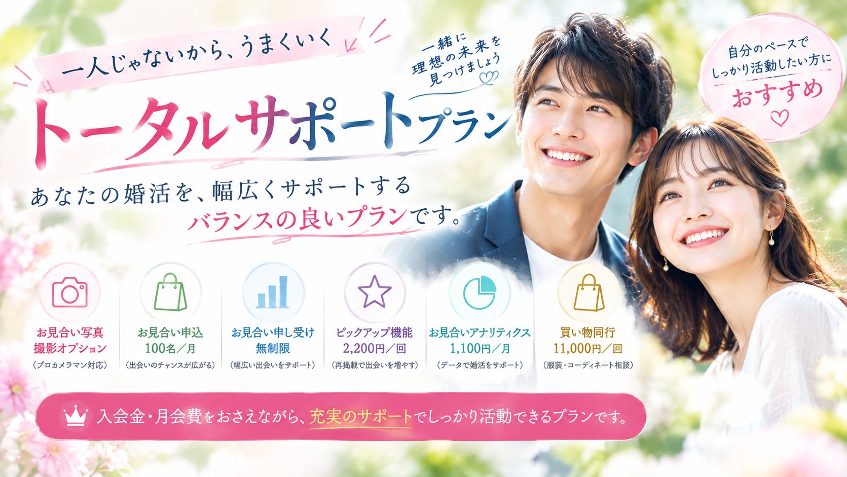 結婚相談所　花咲く縁結びのトータルサポートプランの写真