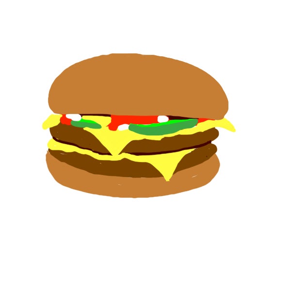 単品のチーズバーガーの写真