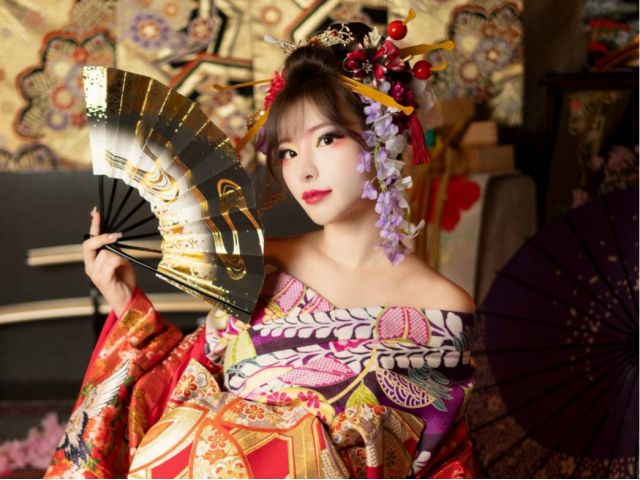 スタジオRectの【京都・花魁変身体験】花魁スタジオ柚桜～yusakura～｜女性に人気＊花魁衣装＆花魁メイクで華やか撮影　女性におすすめの写真
