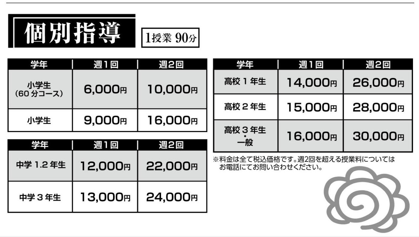 個別指導塾スタディ宇治校の授業料の写真