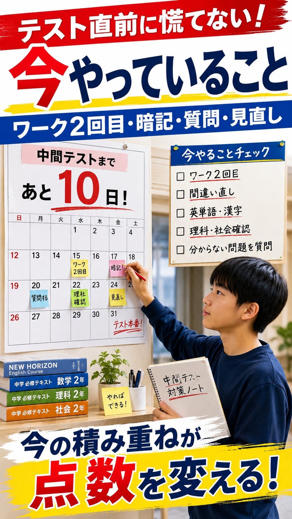 テスト直前に慌てない子が、今やっていることの写真