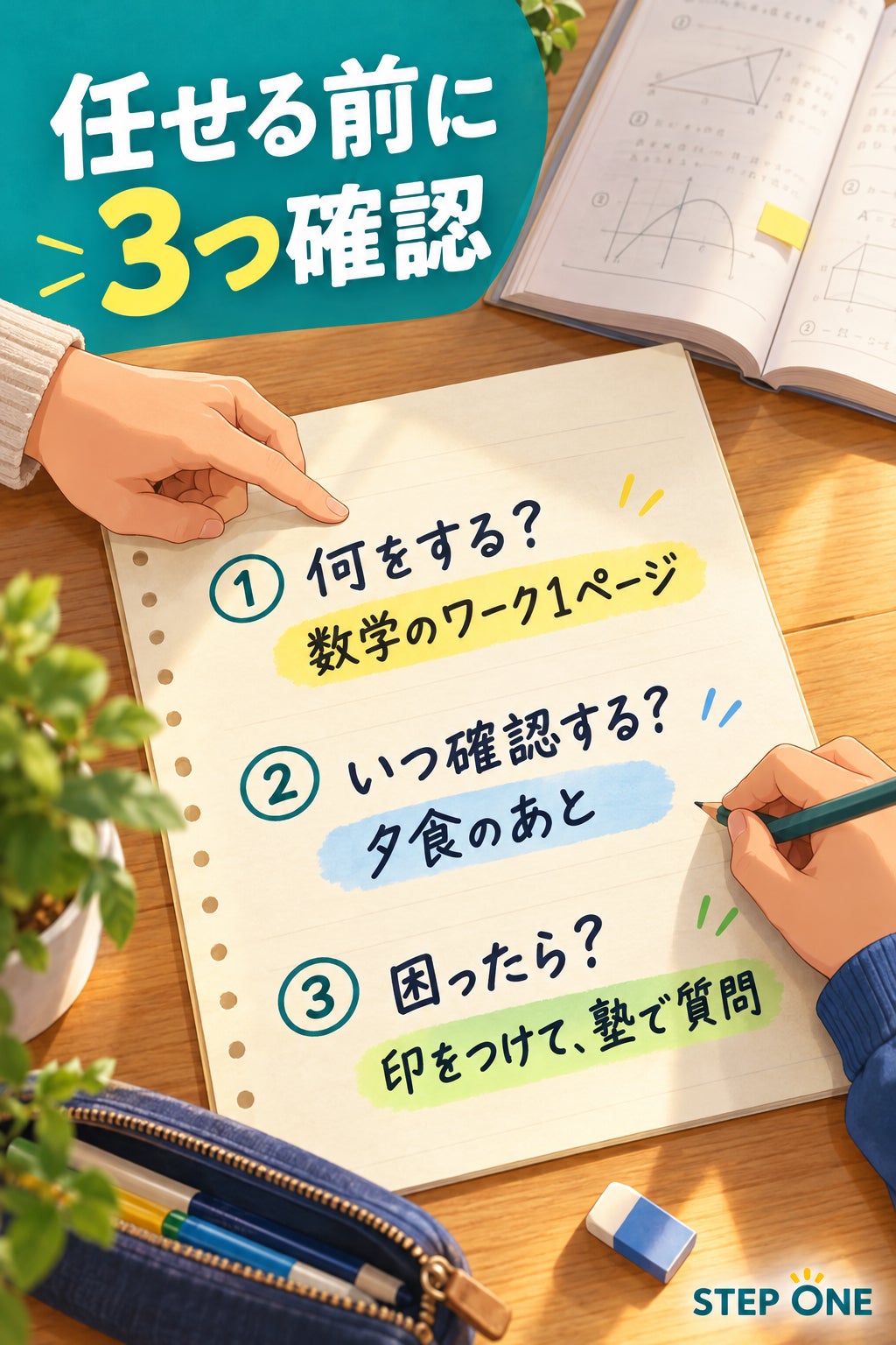 反抗期の勉強を見守る方法の写真