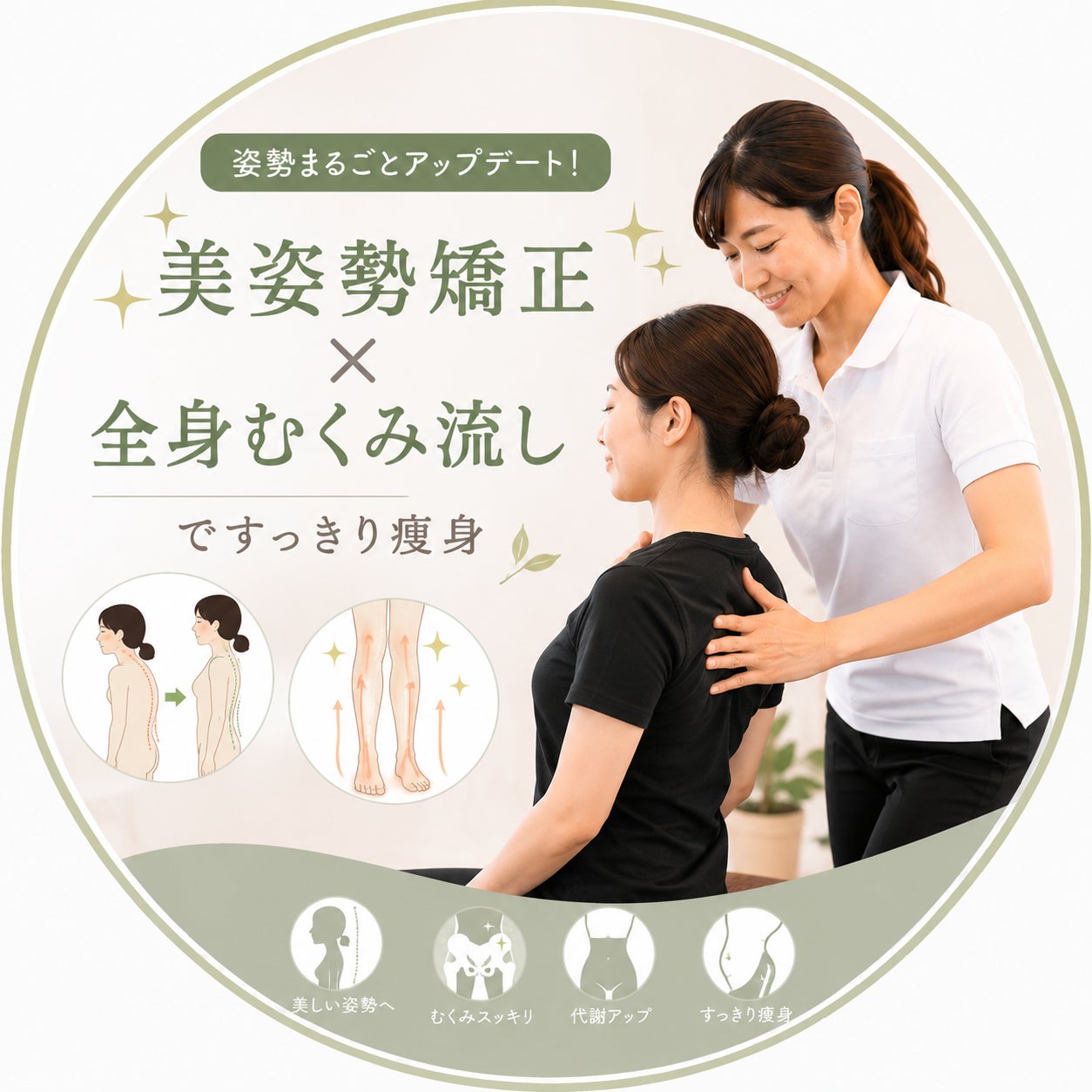 KKストレッチ&トレーニング上尾店の【新規クーポン】姿勢まるごとアップデート！美姿勢矯正×全身むくみ流しですっきり痩身の写真
