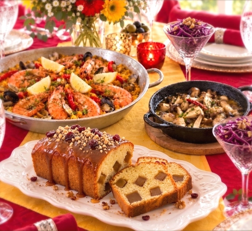 Dining 彩〜Sai〜の【10月限定】キャラメルりんごのパウンドケーキ1本お持ち帰り♪スペイン料理ランチ付きお菓子レッスンの写真