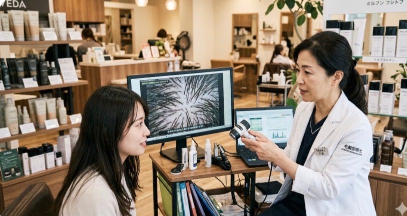 初回無料相談OK　毛髪診断士による頭皮診断の写真