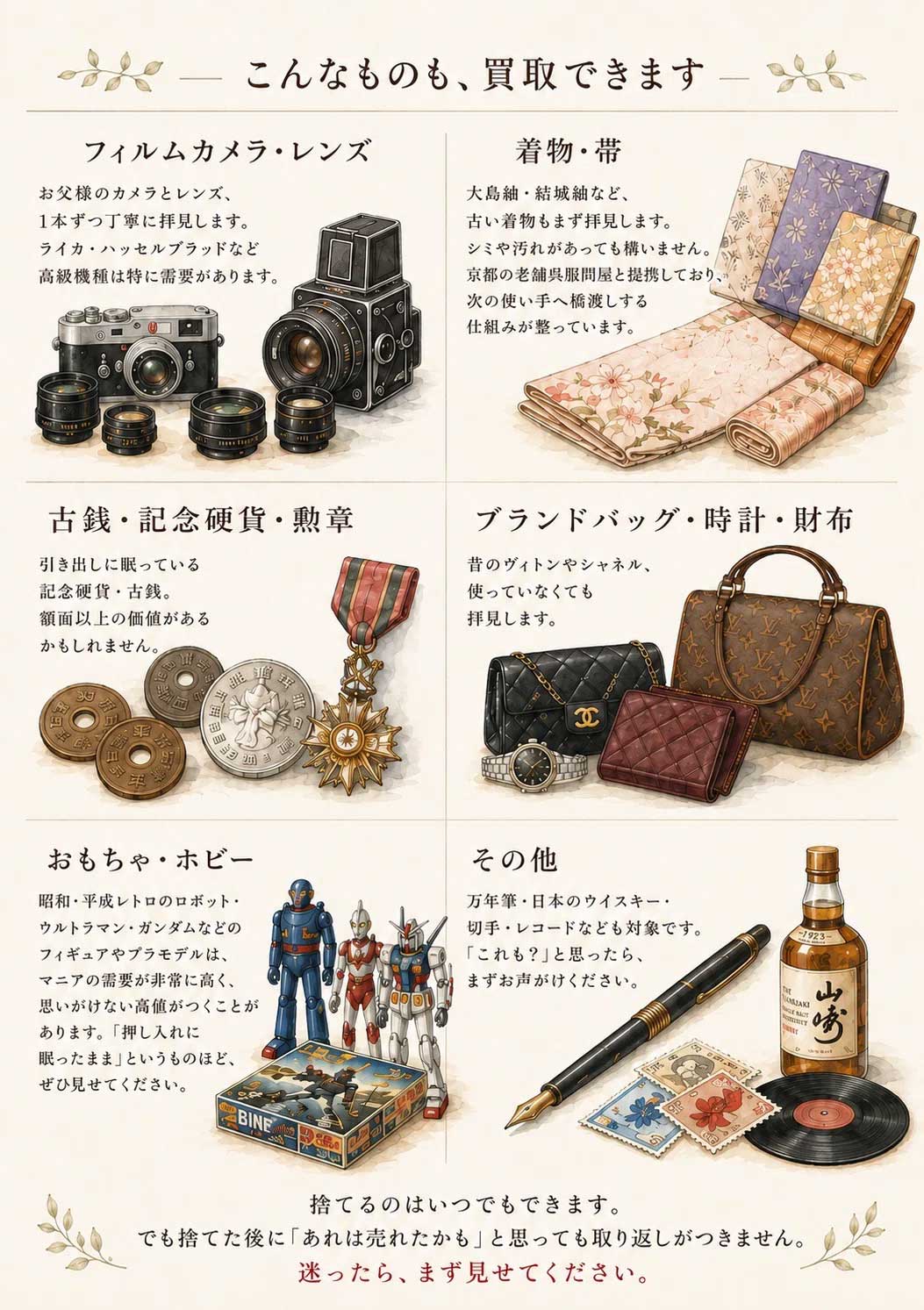 実家に帰って片付けようと思ったけど、何が売れるかわからない！という方の為にの写真