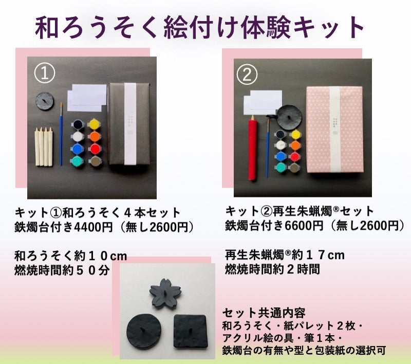 松井本和蝋燭工房の和ろうそく絵付け体験キット™　再生朱蝋燭®（大サイズ）の写真