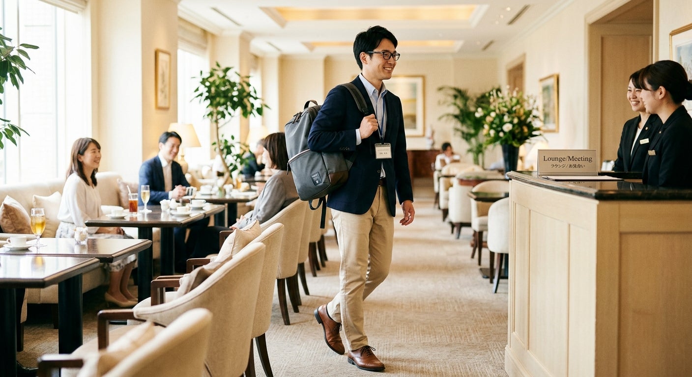 リュックで御見合いに現れた男性？の写真