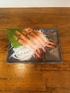 韃靼蕎麦 吉川の甘エビのお刺身の写真