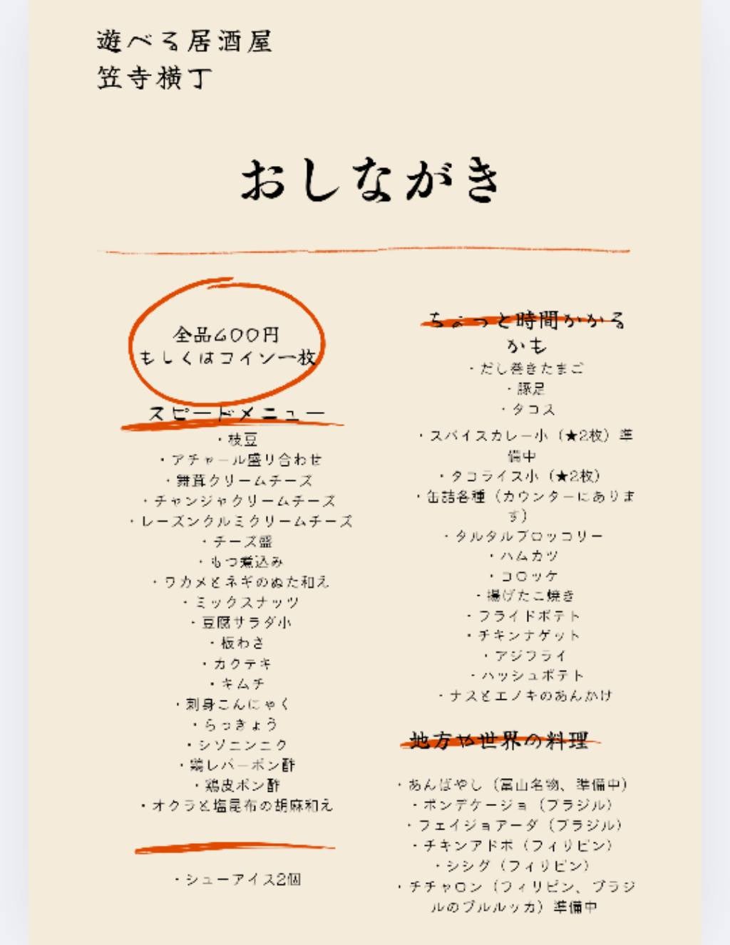笠寺横丁のおつまみの写真