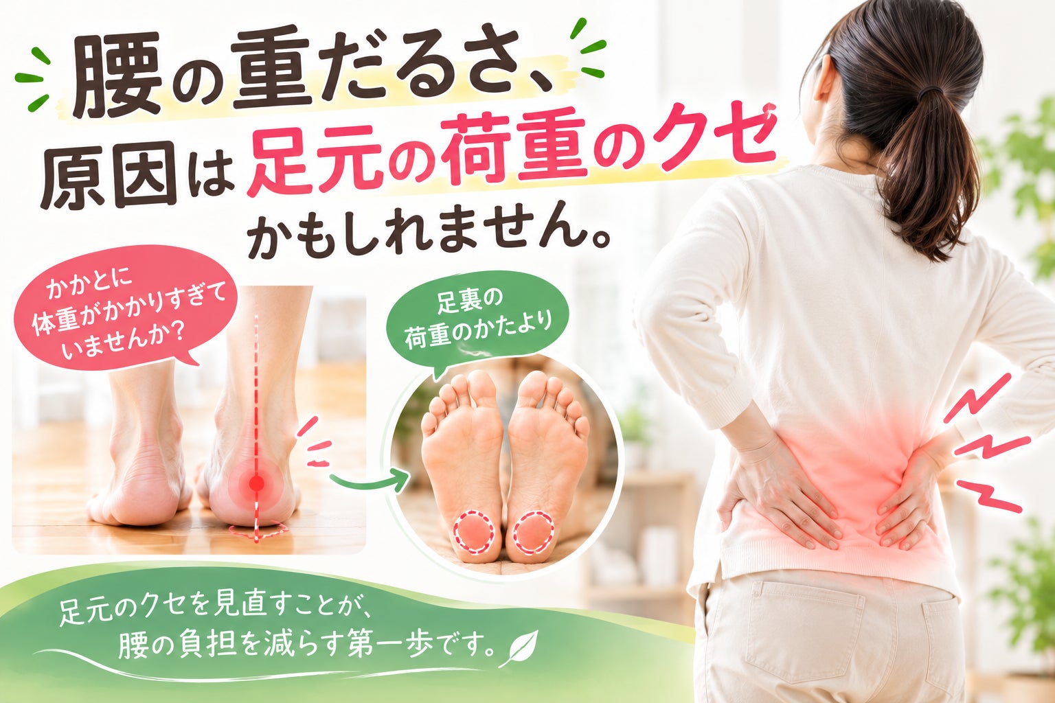 【腰の重だるさ、原因は足元の荷重のクセかもしれません】の写真