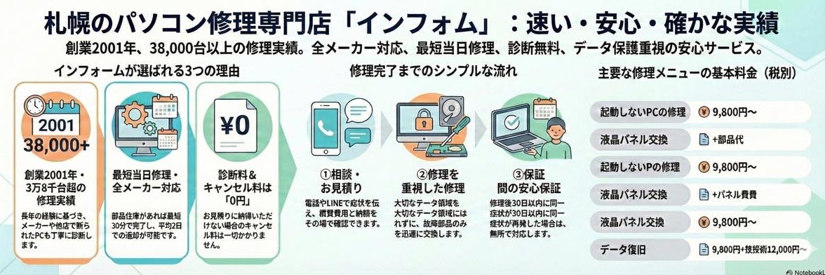 パソコン修理のインフォム