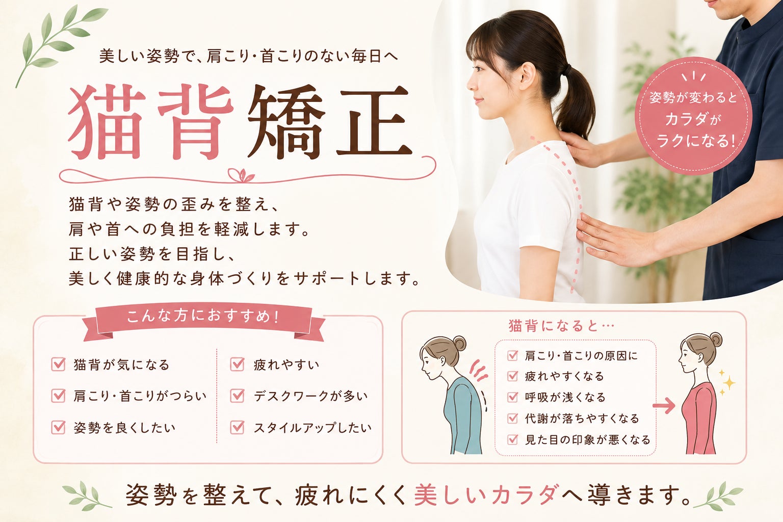 つばさ整骨院の猫背矯正の写真