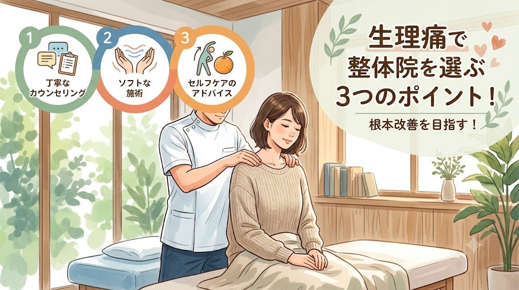 毎月つらい生理痛…整体院選びで失敗しないために知っておきたい「3つのポイント」の写真