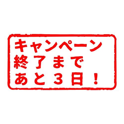 キャンペーン終了まであと３日！の写真