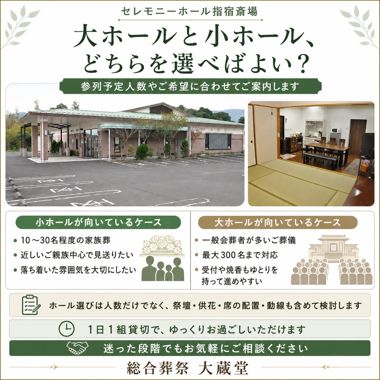 【大ホールと小ホール、どちらを選べばよい？】の写真
