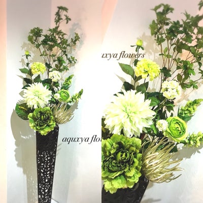 aquxya  flower ＆ jewelry１０丁目店  (プリザーブドフラワー・造花専門店)の造花のスタンド装花★お店のディスプレイ・開店祝いなどに♪の写真_3枚目
