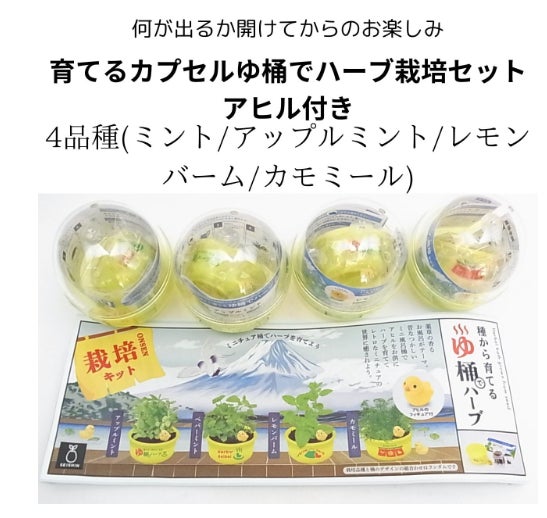 Ｕｉｓｉｎ・ＤｅｓｉｇｎＨｏｍｅＣｅｎｔｅｒの開けてからのお楽しみ！育てるカプセルゆ桶でハーブ栽培セットの写真