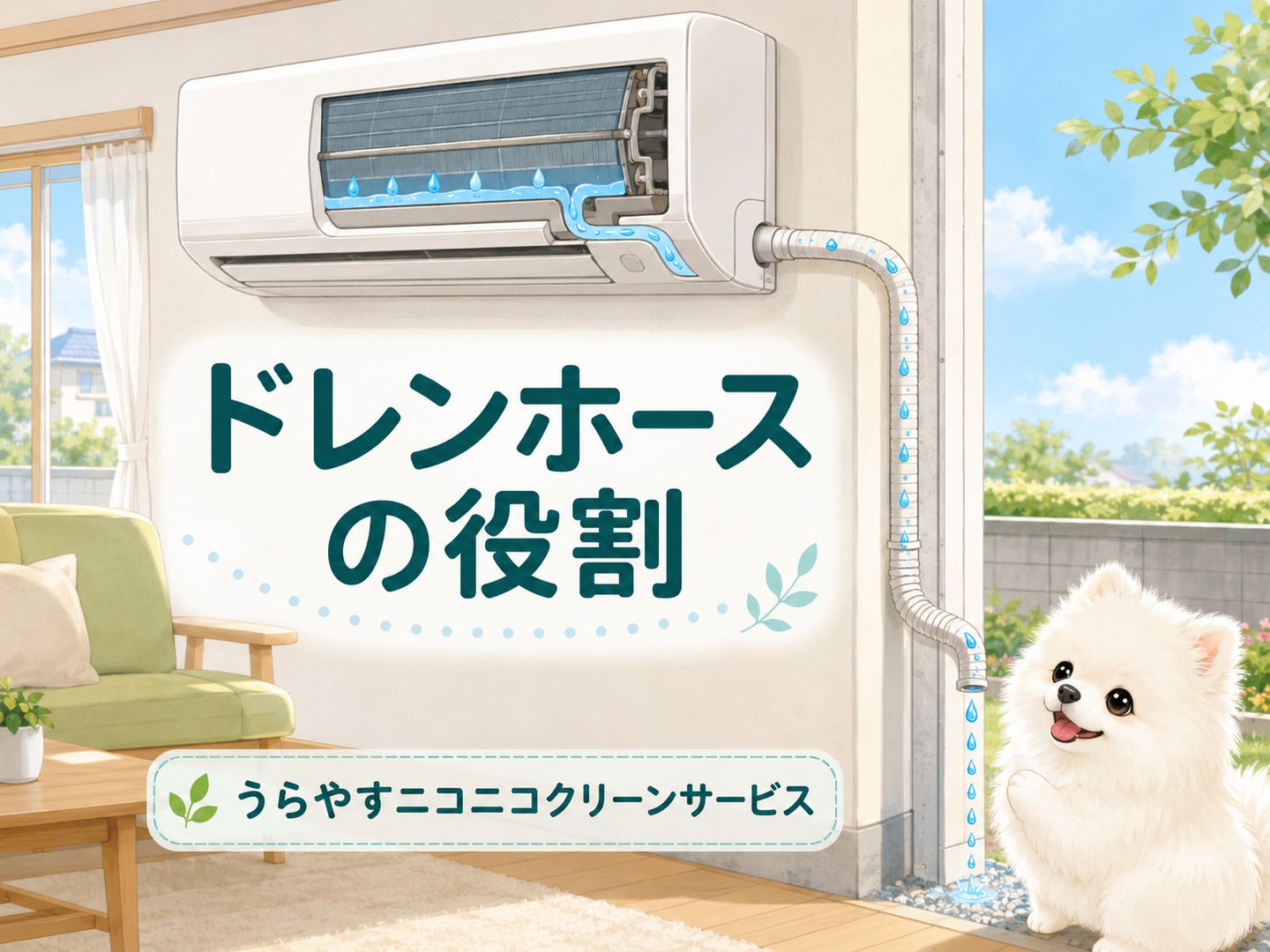 ドレンホースはエアコンの大切な排水路ですの写真