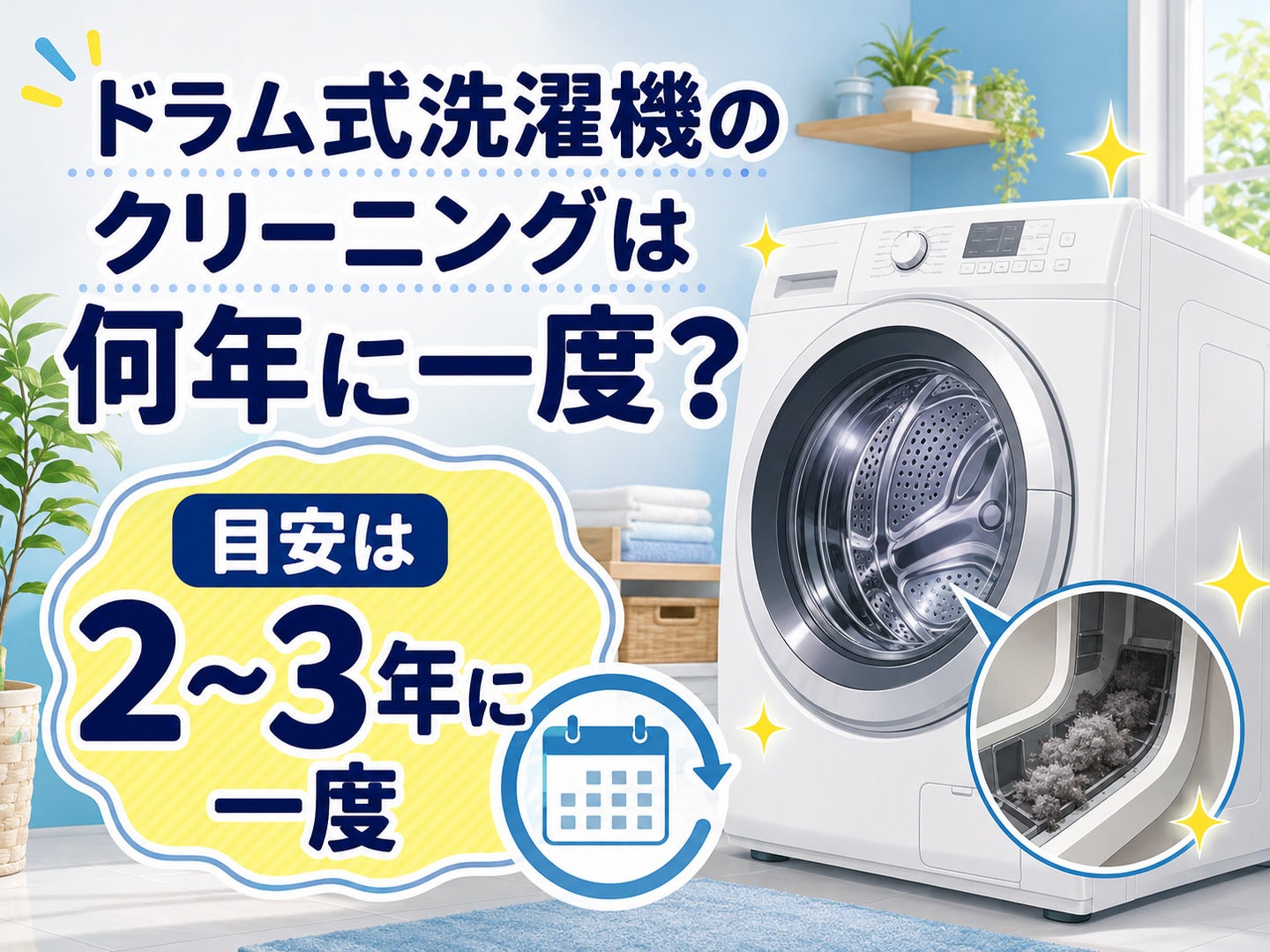 ドラム式洗濯機のクリーニングは何年に一度？の写真
