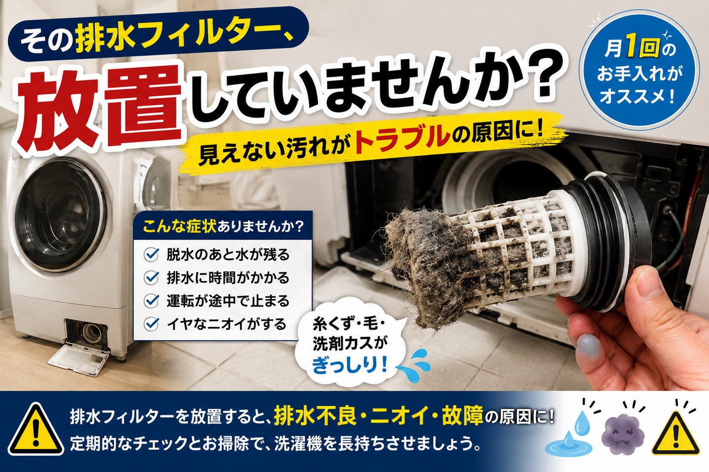 排水フィルター、放置していませんか？の写真
