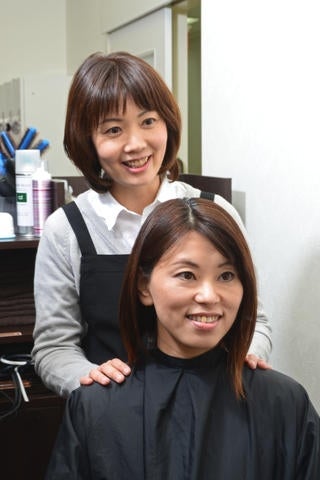 美・美ヘアカラーの全体染めの写真