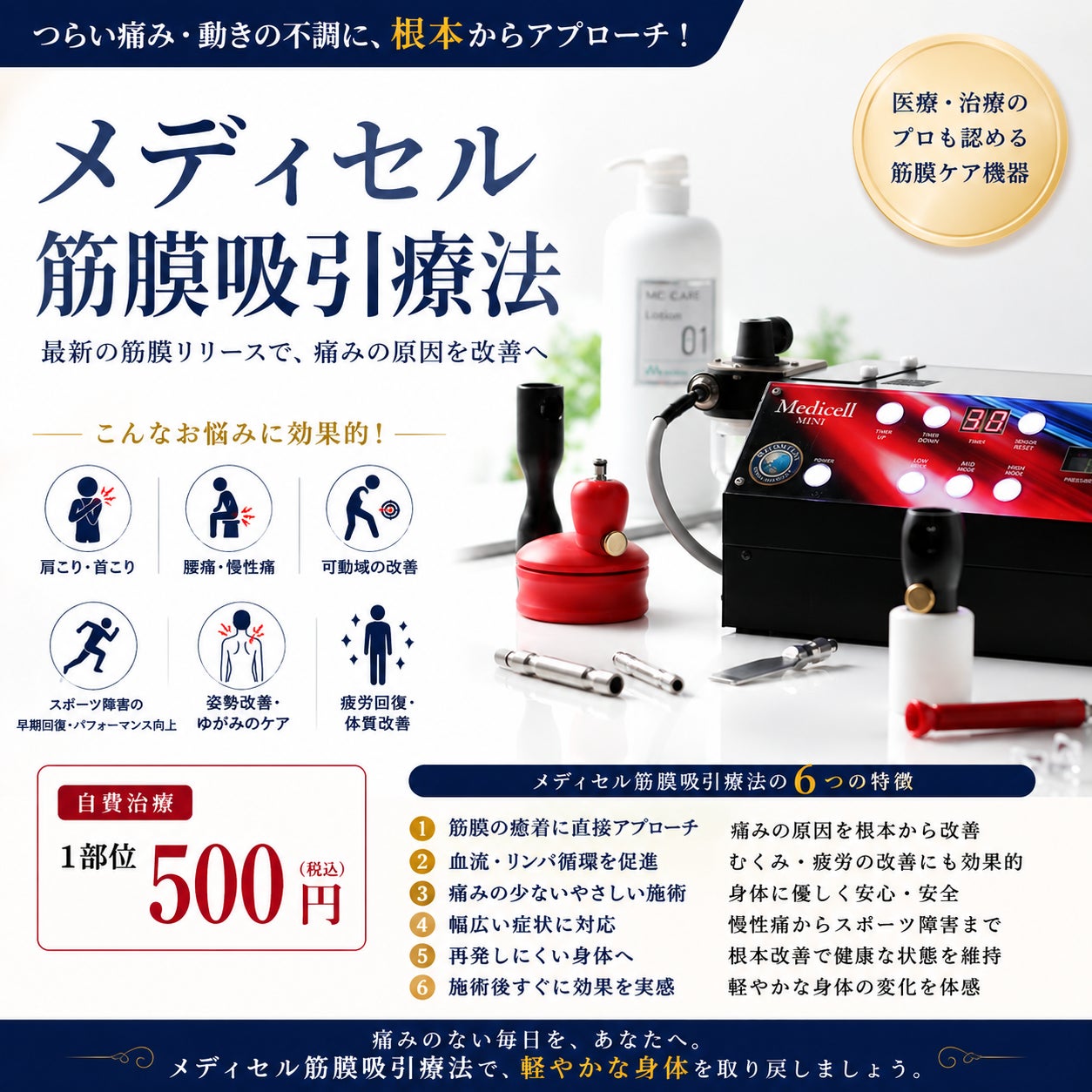 まつお整骨院のメディセル筋膜療法の写真