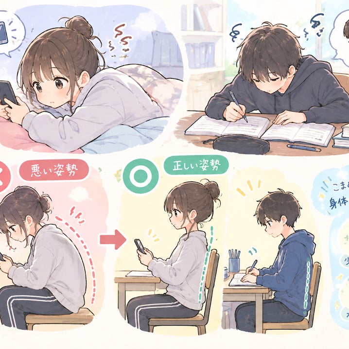 📚スマホ・勉強で姿勢が悪くなっていませんか？の写真