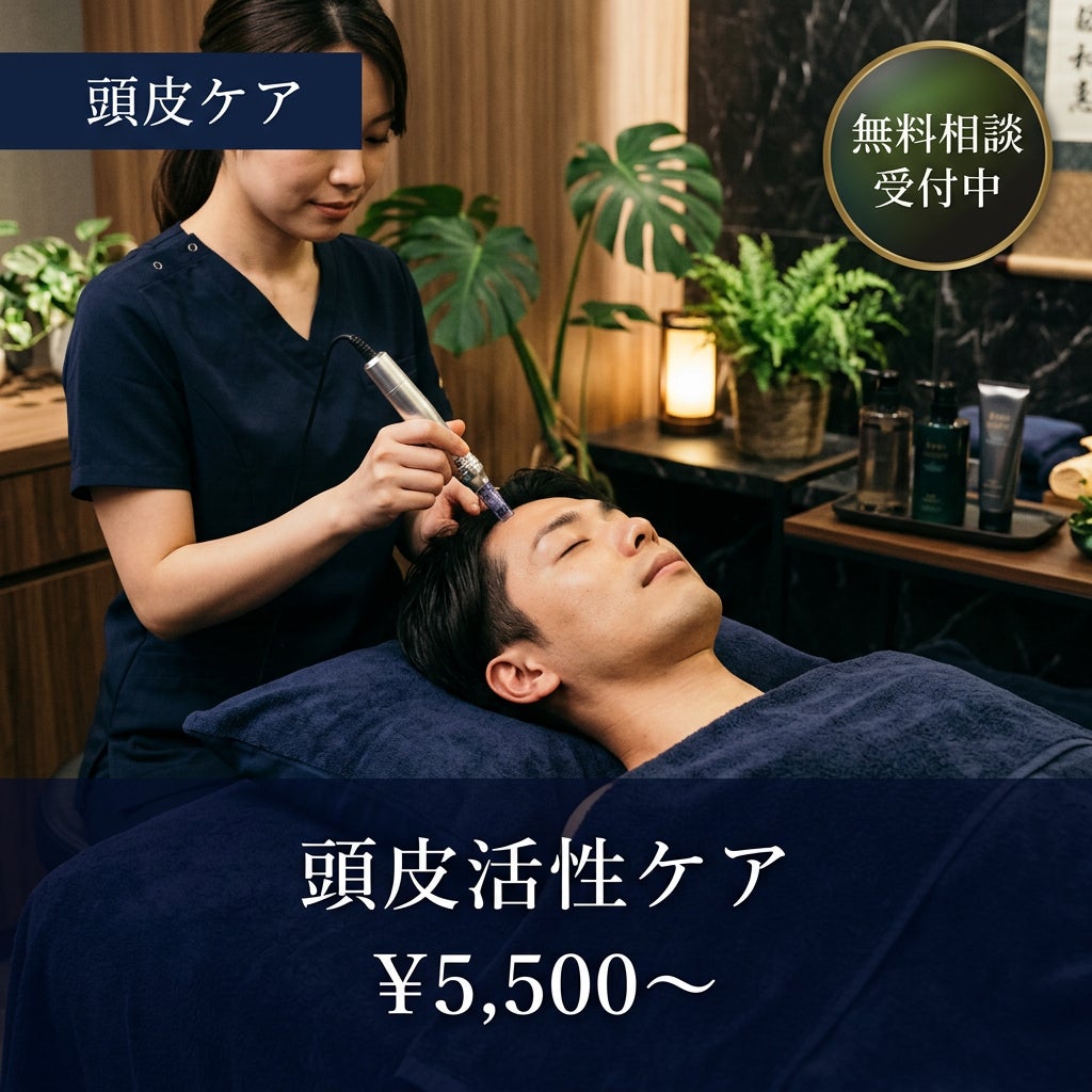 美楽鍼の頭皮活性ケア(ポイント集中）の写真