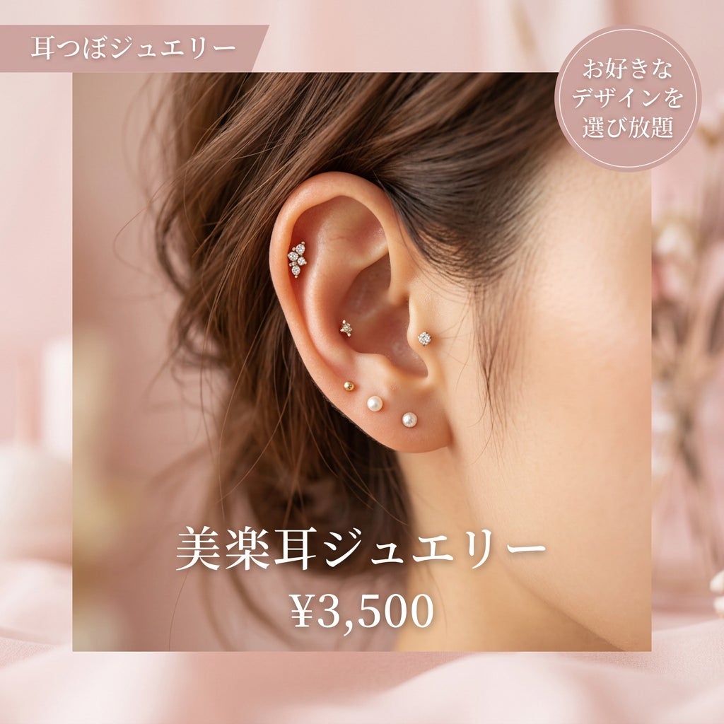 美楽鍼の美楽耳ジュエリー（つけ放題）　の写真