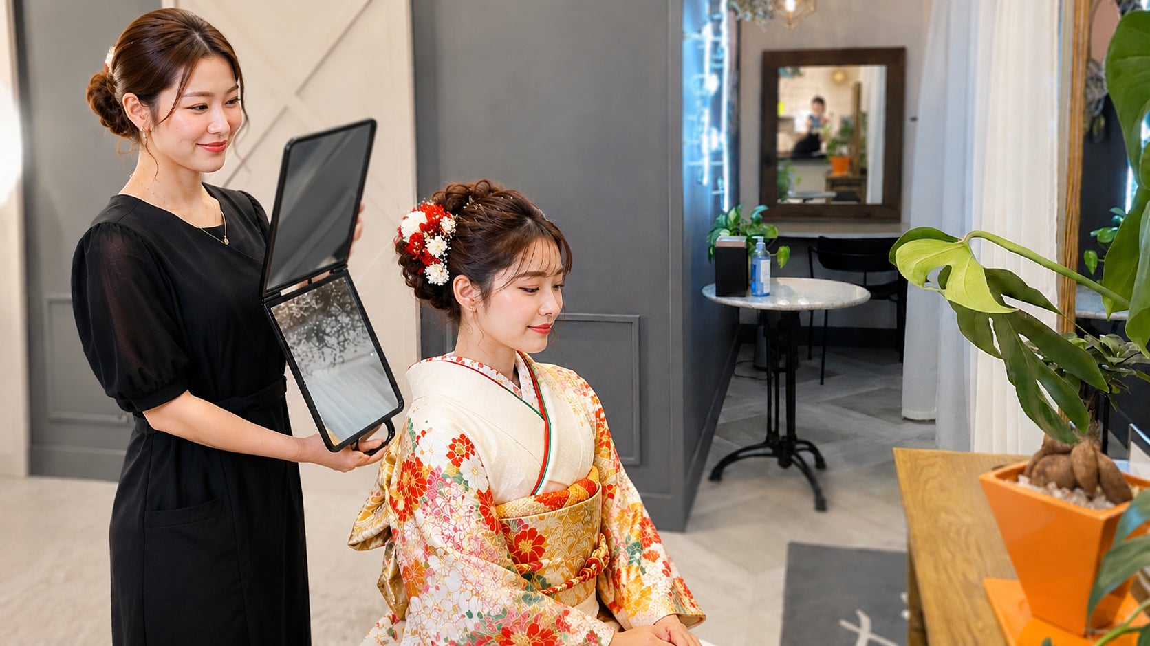 北谷町で結婚式のヘアセット・着付け｜早朝予約もご相談くださいの写真