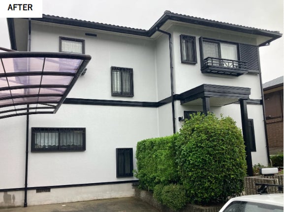 神戸市西区学園東町K様　モルタルリシン仕上げ外壁塗装・モニエル瓦屋根塗装工事の写真