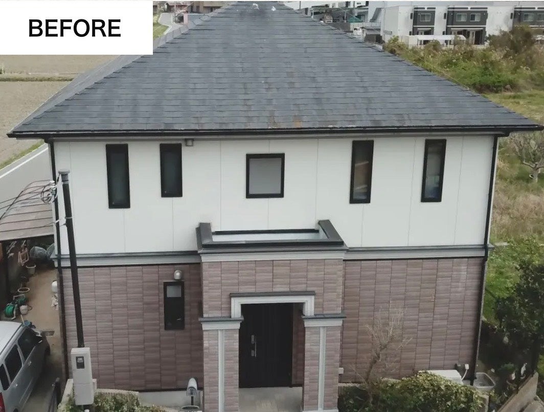 【全工程記載】加東市社F様　三井ホーム窯業系サイディング外壁塗装・スレート瓦屋根塗装工事の写真