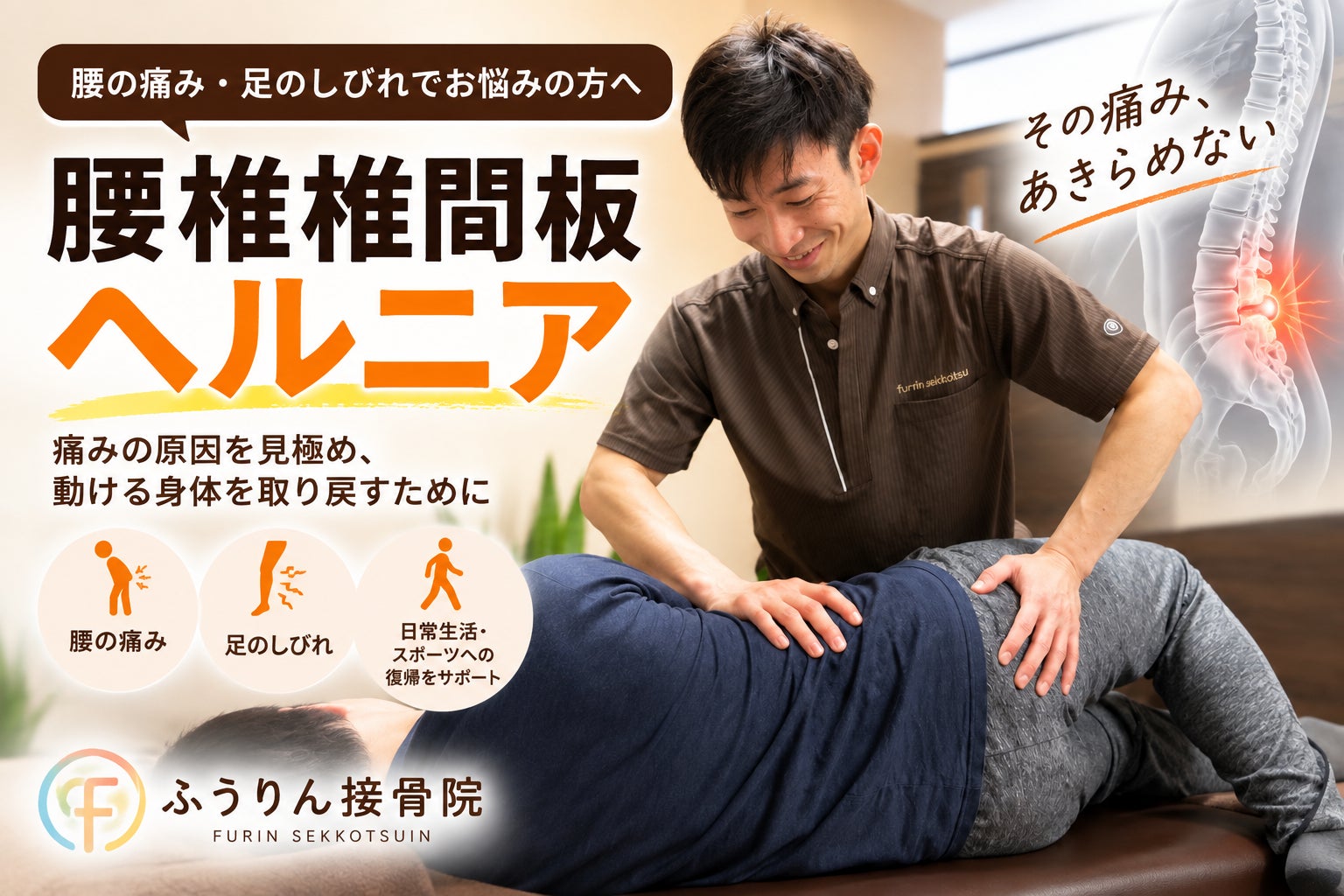 【腰痛だけじゃない？脚のしびれにも注意｜腰椎椎間板ヘルニア】の写真