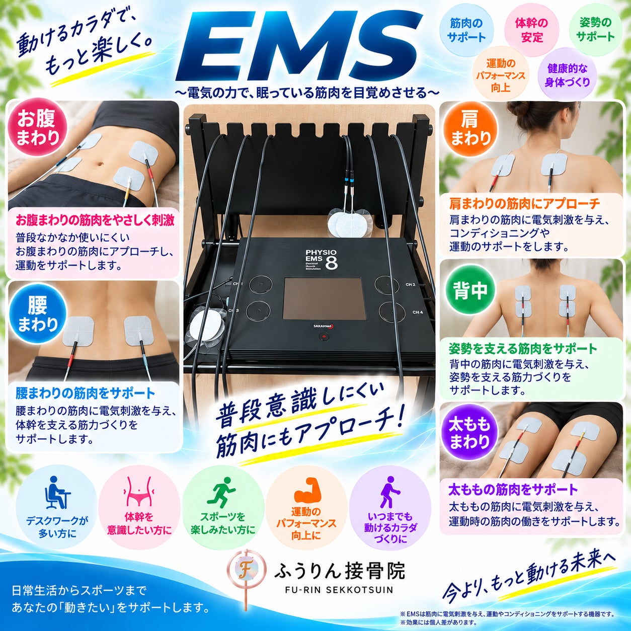 EMSで普段意識しにくい筋肉にもアプローチ！の写真
