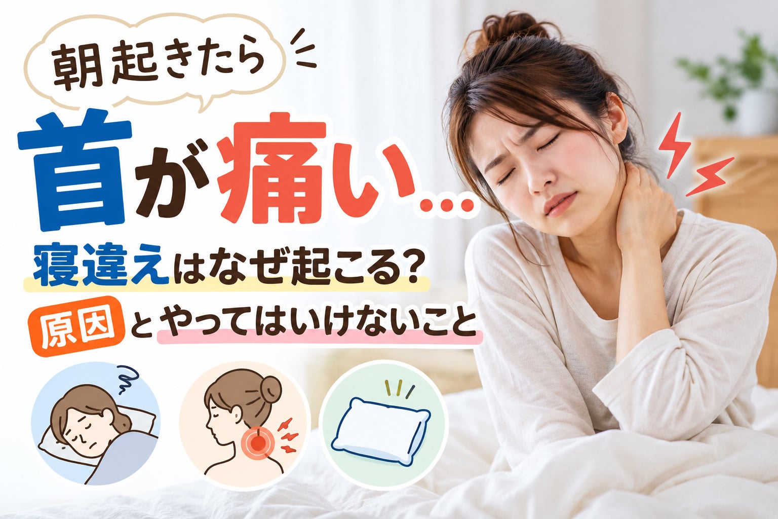 朝起きたら首が痛い…寝違えでお困りではありませんか？の写真