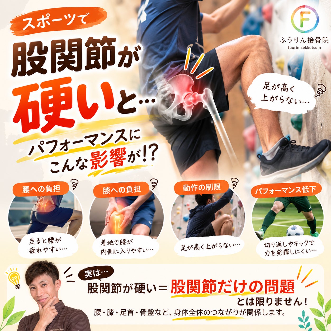 【スポーツで「股関節が硬い」と感じていませんか？】の写真