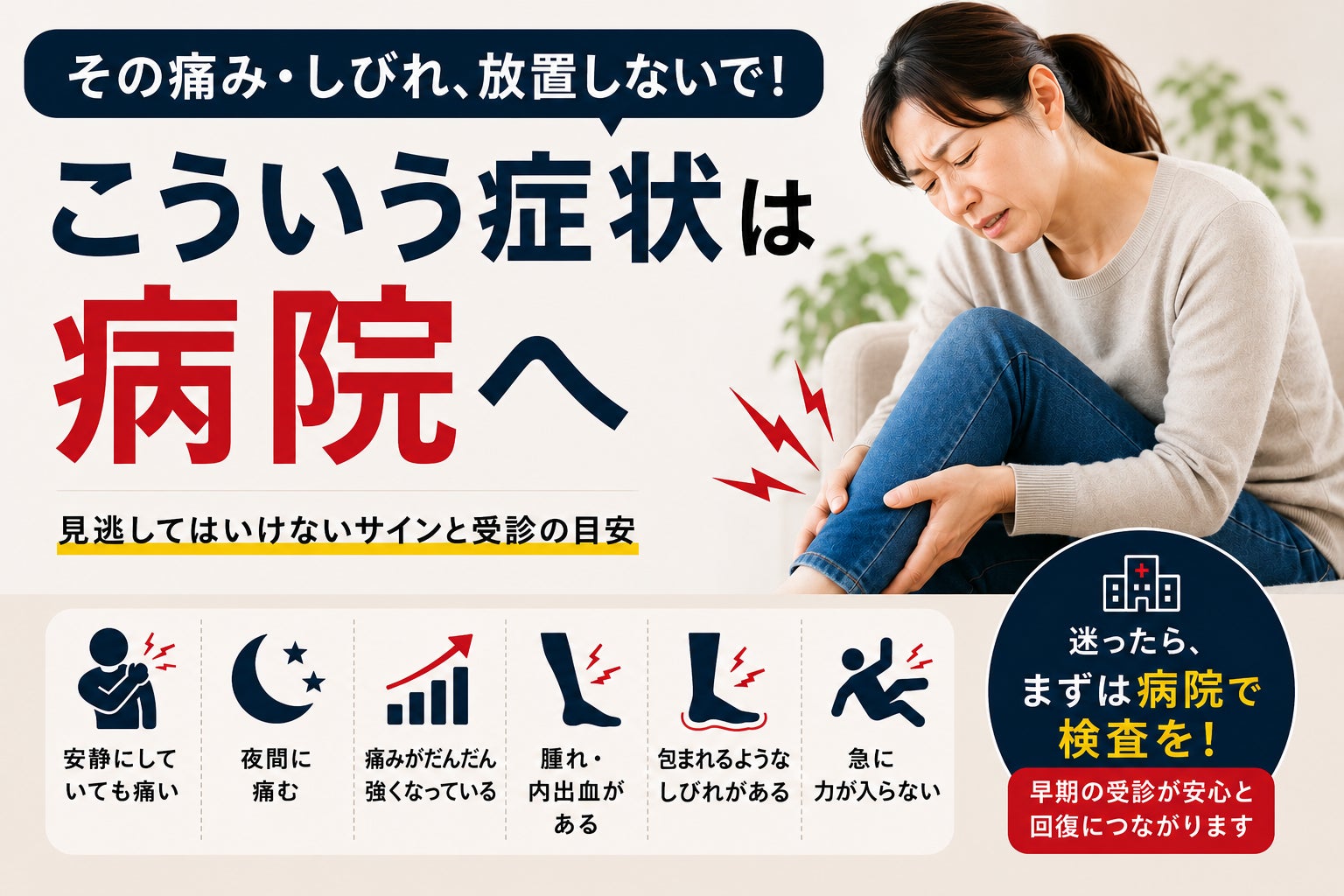 【こういう症状は病院へ】の写真