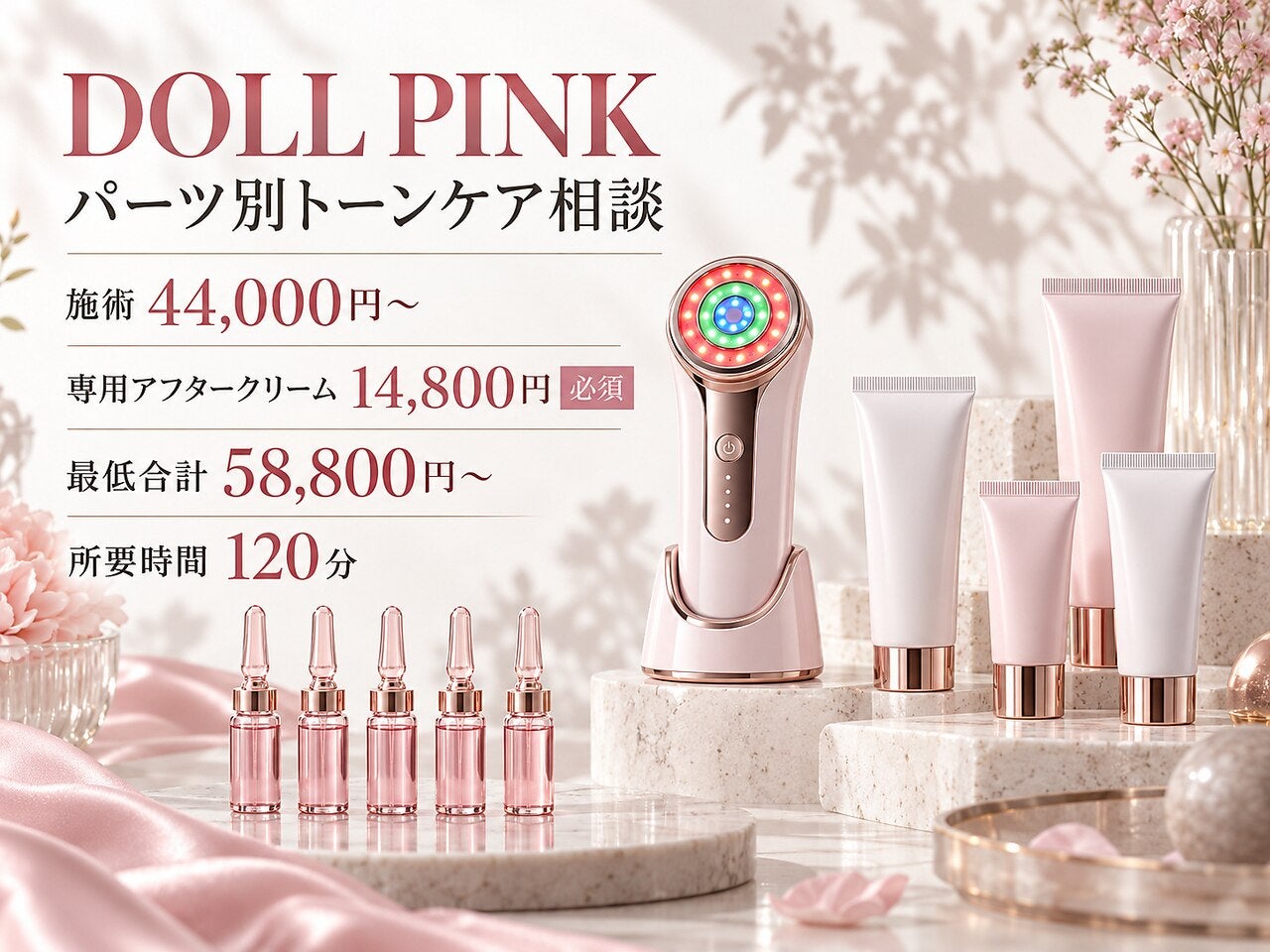 DOLL PINK 武蔵小杉｜女性専用個室でくすみ部分のケアの写真