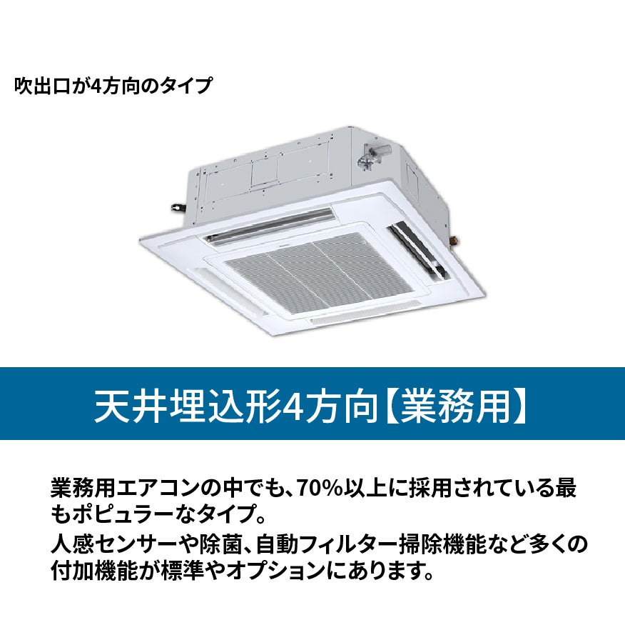 エアコン総本舗+ 江東住吉店の業務用エアコン【天井埋込形4方向】の写真