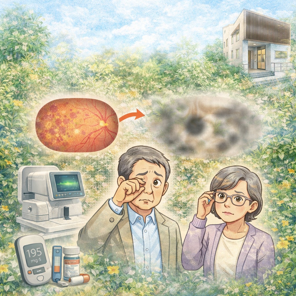 糖尿病の眼底検査についての写真