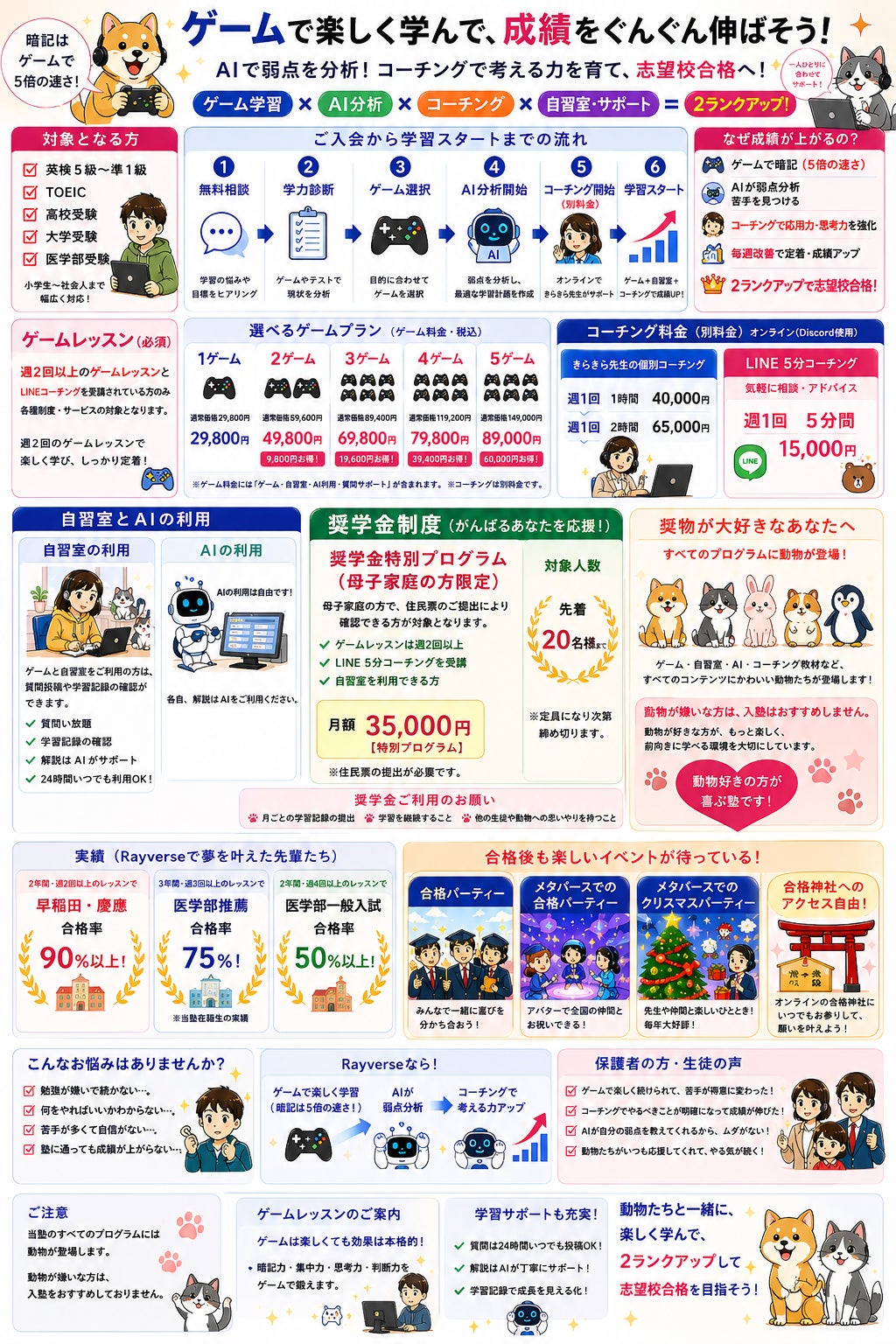 ゲームレッスン予約で自習室1ヶ月プレゼントの写真