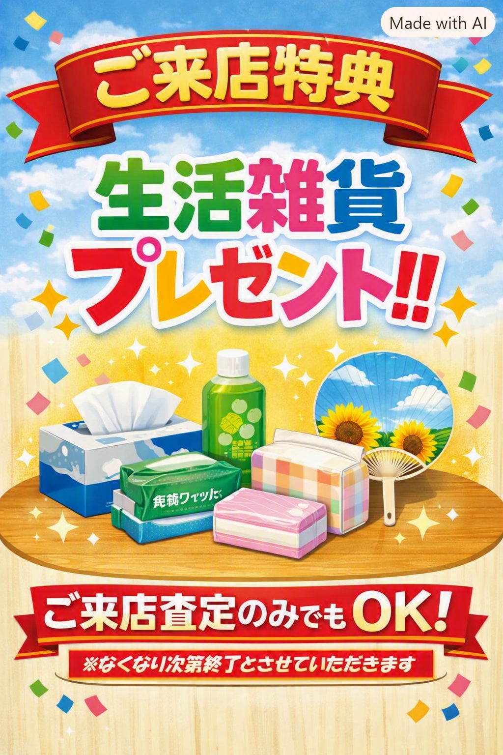 ご来店・査定特典で生活雑貨をプレゼント！！の写真