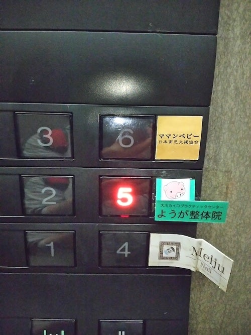 大川カイロプラクティックセンター　ようが整体院の外観の写真 - エレベーターのぶたさんマーク！
